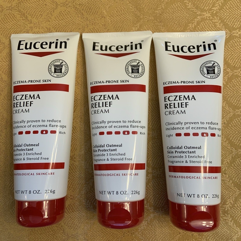Eucerin Eczema Relief Body Cream for Dry Skin Unscented 8 oz / 226 g (3 PACK)
